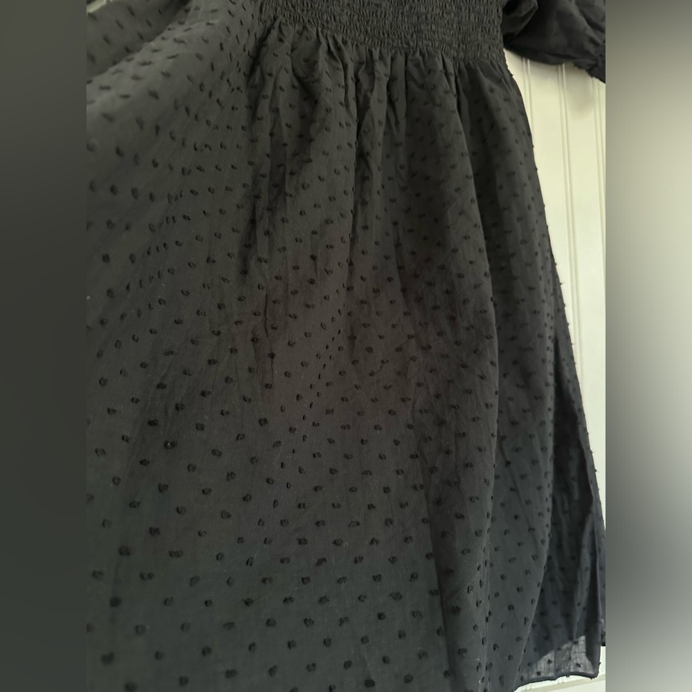 Hill House Black Swiss Dot Puff Sleeve Dress - Picture 3 of 5